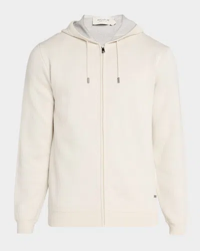 Bugatchi Men & Apos;s Cotton Knit Full-zip Hoodie In White