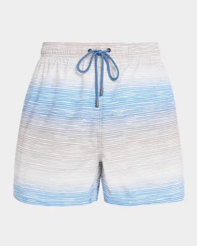Bugatchi Men & Apos;s Cruz Short-length Horizon Line Swim Trunks In Gold