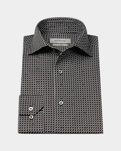 Bugatchi Men & Apos;s Devon Ooohcotton Stretch Geometric Dress Shirt In Multi