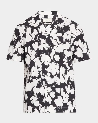 Bugatchi Men & Apos;s Jackson Floral-print Camp Shirt In Black
