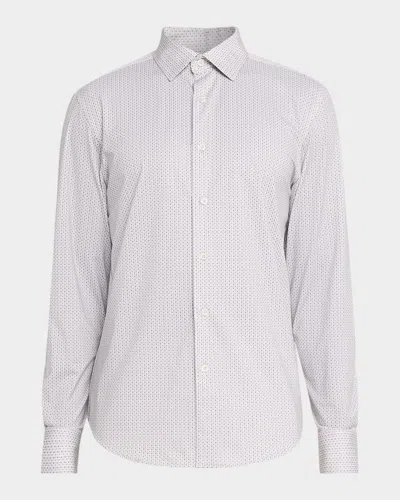 Bugatchi Men & Apos;s James Ooohcotton Geometric-print Sport Shirt In Gray