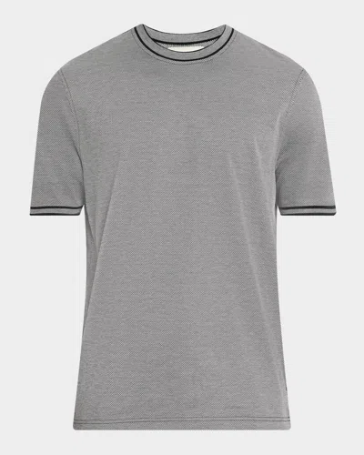 Bugatchi Men & Apos;s Micro-check Jersey Performance T-shirt In Gray