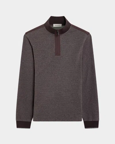 BUGATCHI MEN & APOS;S MICRO-HOUNDSTOOTH KNIT QUARTER-ZIP SWEATER