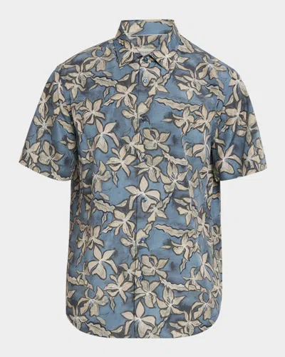Bugatchi Men & Apos;s Orson Lyocell Floral Camp Shirt In Burgundy