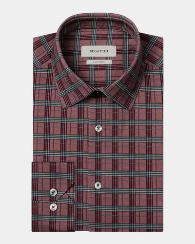 Bugatchi Men & Apos;s Plaid Stretch-cotton Shirt In Burgundy