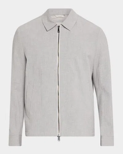 Bugatchi Men & Apos;s Seersucker Blouson Jacket In Gray