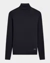 Bugatchi Sawyer Merino Wool Turtleneck Sweater In Blue
