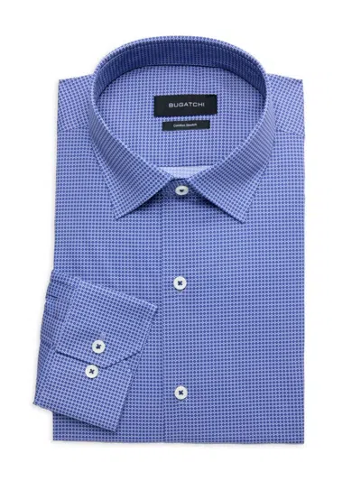 Bugatchi Men's Arthur Micro Print Comfort Stretch Fit Dress Shirt In Navy