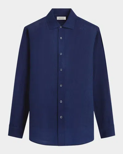 BUGATCHI MEN'S AXEL LONG-SLEEVE LINEN SPORT SHIRT