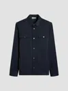 Bugatchi Men's Button-front Knit Shirt Jacket In Blue