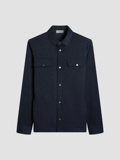 Bugatchi Men's Button-front Knit Shirt Jacket In Blue