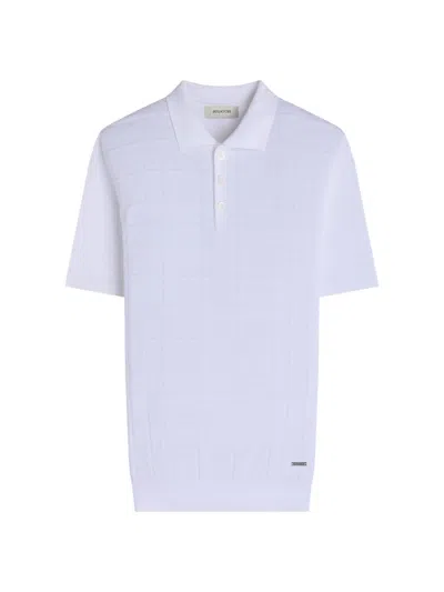 Bugatchi Men's Checked Cotton-blend Polo Sweater In White