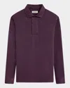 Bugatchi Men's Chevron Self-collar Polo Shirt In Cabernet