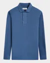 Bugatchi Men's Chevron Self-collar Polo Shirt In Teal