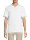 Bugatchi Men's Contrast Trim Pima Cotton T-shirt In White