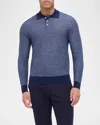 BUGATCHI MEN'S CONTRAST-TRIM POLO SWEATER