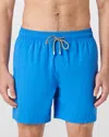 Bugatchi Solid Swim Trunks In Classic Blue