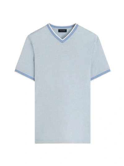Bugatchi Men's Cotton-blend V-neck T-shirt In Air Blue