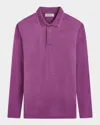 Bugatchi Jacquard Long Sleeve Polo In Magenta