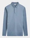 Bugatchi Jacquard Long Sleeve Polo In Sage