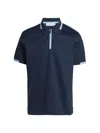 Bugatchi Men's Cotton Quarter-zip Polo Shirt In Navy