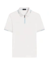 Bugatchi Men's Cotton Quarter-zip Polo Shirt In White