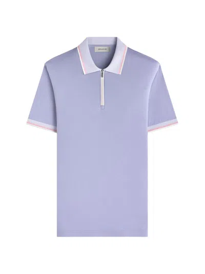 Bugatchi Men's Cotton Quarter-zip Polo Shirt In Blue