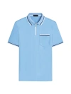 Bugatchi Men's Pima Cotton Quarter-zip Polo Shirt In Air Blue