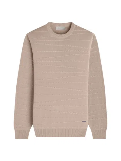 Bugatchi Men's Cotton-silk Crewneck Sweater In Sand