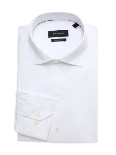 Bugatchi Men's Ethan Comfort Stretch Fit Striped Dress Shirt In White