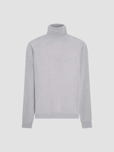 Bugatchi Men's George Merino Wool Turtleneck Sweater In Gray