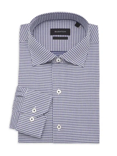 Bugatchi Men's Gingham Check Comfort-stretch Fit Dress Shirt