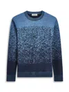 Bugatchi Pattern Crewneck Merino Wool Sweater In Air Blue