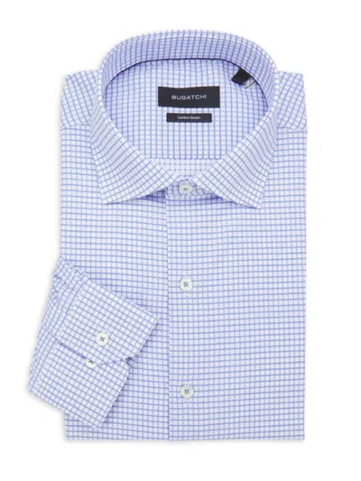 Bugatchi Men's Grid Check Comfort Stretch Fit Dress Shirt In Lavender