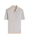 Bugatchi Men's Honeycomb-knit Cotton Short-sleeve Sweater In Neutral