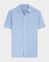 Bugatchi Men's Jackson Linen Camp Shirt In Blue