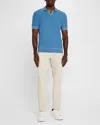 Bugatchi Men's Jacquard Johnny Collar Sweater In Cobalt