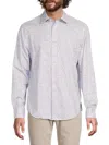 Bugatchi Men's James Micro Geometric Print Shirt In Pimento