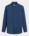 Bugatchi Men's James Ooohcotton Check Sport Shirt In Navy