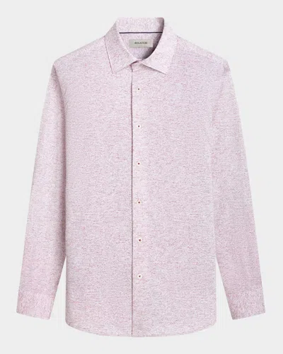 Bugatchi Men's James Ooohcotton Heathered Sport Shirt In Ruby