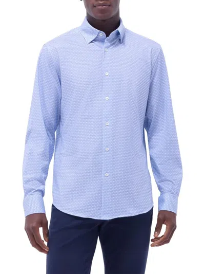 Bugatchi Men's Jules Geometric-print Cotton Shirt In Blue