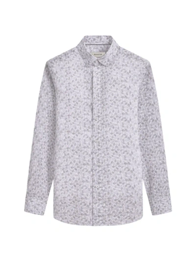 Bugatchi Julian Linen Shaped Fit Button-up Shirt In Lilac