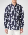 Bugatchi Julian Shaped Fit Floral Print Button-up Shirt In Navy