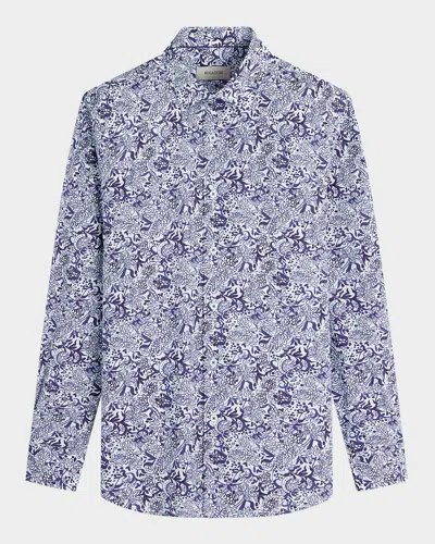 Bugatchi Men's Julian Floral Sport Shirt In Navy