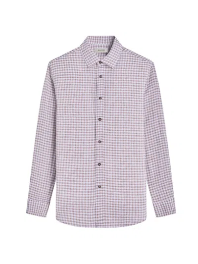 Bugatchi Men's Julien Check Linen Sport Shirt In Green