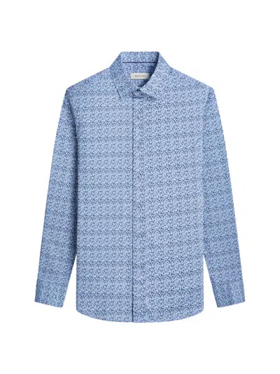 Bugatchi Men's Karl Printed Stretch Cotton Button-front Shirt In Blue