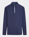 Bugatchi Quarter Zip Performance Pullover In Navy