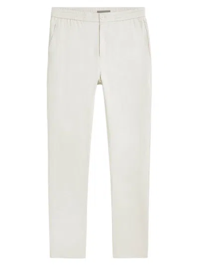 Bugatchi Men's Linen & Cotton Elasticized Straight-leg Pants In Stone