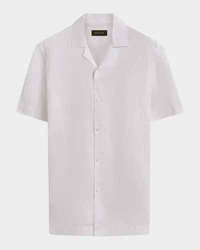 Bugatchi Men's Linen Camp Shirt In White