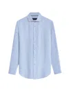 Bugatchi Men's Linen Long-sleeve Button-up Shirt In Classic Blue